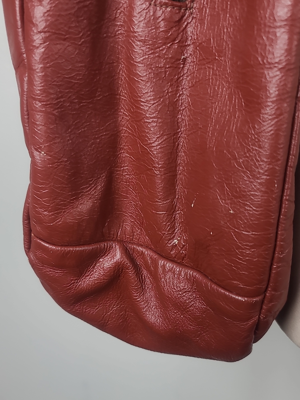 Vintage Flores Bags Mohagany Reddish Brown Leather Boho Slouch Hobo Shoulder Bag - Picture 12 of 12